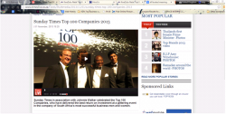 THE 2013 SUNDAY TIMES TOP 100 COMPANIES RESULTS ANNOUNCED