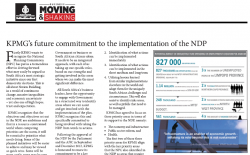 KPMGâ€™s future commitment to the implementation of the NDP