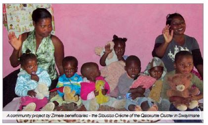 A community project by Zimele beneficiaries - the Sibusiso CrÃ¨che of the Qalokuhle Cluster in Swayimane