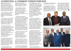 Achieving A Common Vision For KZN