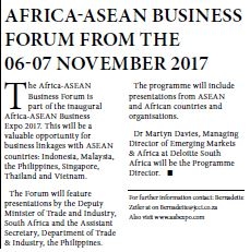 AFRICA-ASEAN BUSINESS FORUM FROM THE 06-07 NOVEMBER 2017