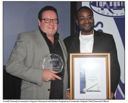 KZN Top Business Awards:Arnold Vermaak (Constantia Afripack Chairman) and Herbert Pasipamire (Constantia Afripack Chief Financial Officer) 