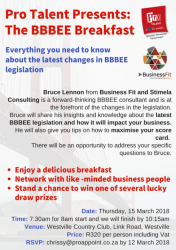 BusinessFIT and Pro Talent Present The BBBEE Breakfast
