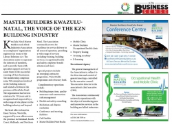 KZN Business Sense - Master Builders KwaZulu-Natal, The Voice of the KZN Building Industry