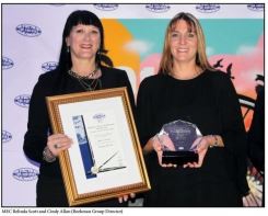 : KwaZulu-Natal MEC for Finance, Belinda Scott (left) congratulates Beekman Group Executive Director, Cindy Allan. The Beekman group was named best business in the tourism sector at the recent KZN Top Business gala evening in Durban