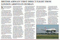 British Airways First Direct Flight From London Arrives In Durban