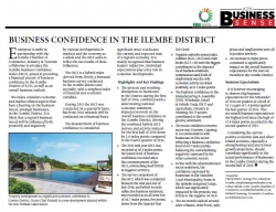 iLembe District Municipality - Business Confidence in the iLembe district      