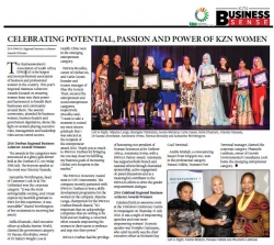 Celebrating potential , passion and power of KZN women - 2016 BWASA Regional Business Achiever Awards Winners     