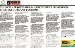 Durban Investment Promotion - Council Approves Durban Investment Promotion Strategy To Boost Economy       