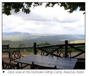 Deck view at the Hluhluwe Hilltop Camp, KwaZulu-Natal