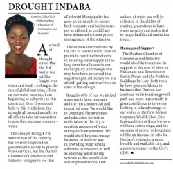 KZN Business Sense - Drought Indaba Dumile Cele, CEO of the Durban Chamber of Commerce and Industry