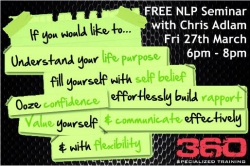 Free talk on NLP at 360 Spatialized Training in Foreshore 