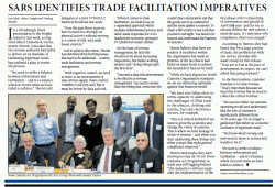 Joy Orlek - SARS Identifies Trade Facilitation Imperatives