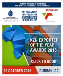 Durban Chamber - Join us as we celebrate captains of industry at #KZNExporter16 - 20 October