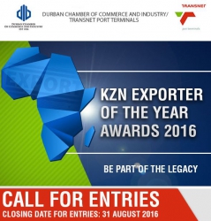 Durban Chamber - Call for Entries: KZN Exporter of the year 2016