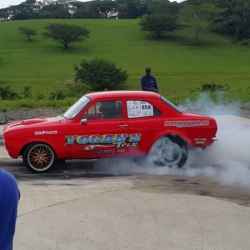 Ugu South Coast Tourism-Track bite, torque and record times at the Dezzi South Coast Raceway:Karthy Naidoo, turbocharged Ford MK1 Escort