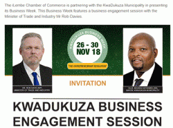 Ilembe Chamber - You are Invited to attend the Kwadukuza Business Engagement - 26 November 2018