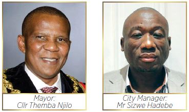 Msunduzi Municipality Mayor: Cllr Themba Njilo and City Manager: Mr Sizwe Hadebe  