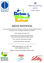 Media invite to the launch of the 2018 - 5km Durban Wellness Festival