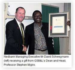 UKZN Graduate School of Business & Leadership-Guest Lecture Details Nedbankâ€™s Performance Management Strategy