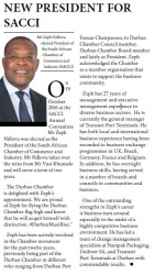 Zeph Ndlovu elected President of the South African Chamber of Commerce and Industry (SACCI) - New President for SACCI        