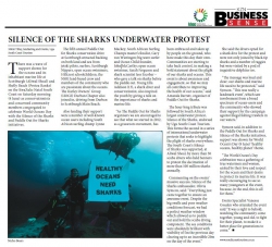 Nikki Tilley- Marketing and Events Ugu South Coast Tourism:Silence of the sharks underwater protest   