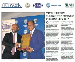 KZN Top Business Awards : Vivian Reddy : SLG KZN Top Business Personality 2017