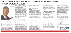 Andrew Pike - Passenger Liners May No Longer Pass Africa By When Durban Calls