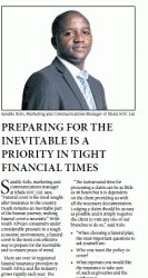 Sandile Xolo - Preparing For The Inevitable Is A Priority In Tight Financial Times