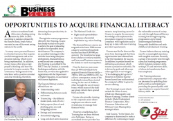 Sazi Gcume - Opportunities To Acquire Financial Literacy