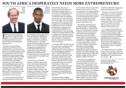 David White and Akhona Mahlati - South Africa Needs More Entrepreneurs!