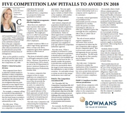 Tamara Dini - Five Competition Law Pitfalls To Avoid In 2018