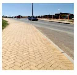 Corobrik:Several contractors from Ekurhuleni area laid one million Corobrik Champagne PA clay pavers along pavements to upgrade the municipality.  A herringbone design was used to ensure the process was cost effective and strong