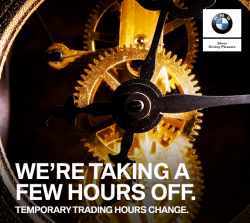 Supertech Durban BMW - Temporary Trading Hours this Friday