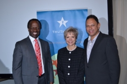Sizwe Errol Nxasana:Chairperson of the Thuthuka Bursary Fund,Chantyl Mulder, Senior Executive: SAICA,Yusuf Ambramjee, Head of News and Current Affairs at Primedia Broadcasting and Head of Communications for the Primedia Group                 
