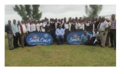 Ugu South Coast Tourism - Tourism Awareness Campaign launches successfully:Tourism Awareness campaign kwaNdelu Inkosi S. Shinga (seated), Learners from Mabuthela High School and community members