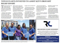 KZN Business Sense - Toys R Us gets involved to assist KZNâ€™s drought relief effort
