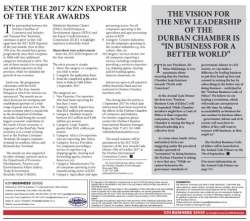 Durban Chamber - The Vision For The New Leadership Of The Durban Chamber is In Business For A Better World