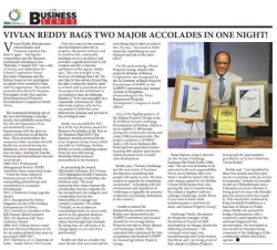 Edison Power Group - Vivian Reddy Bags Two Major Accolades In One Night!     