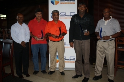 SLG Customer Golf Day at Zimbali:Winners, Mr Neville McCartney, Mr Marlin Poovan, Mr Mark Naidoo and Mr Mukesh Akoobhai