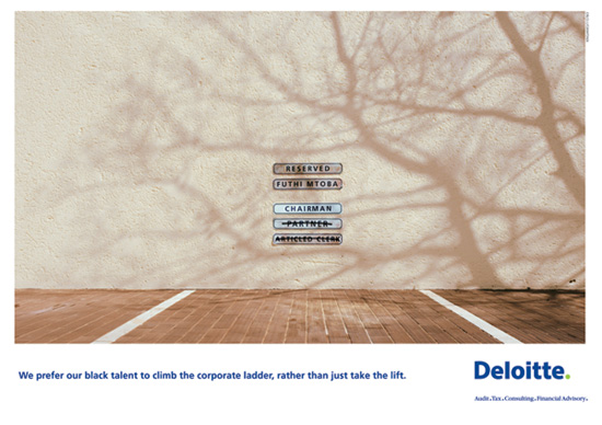Deloitte:We prefer our black talent to climb the corporate ladder, rather than just take the lift